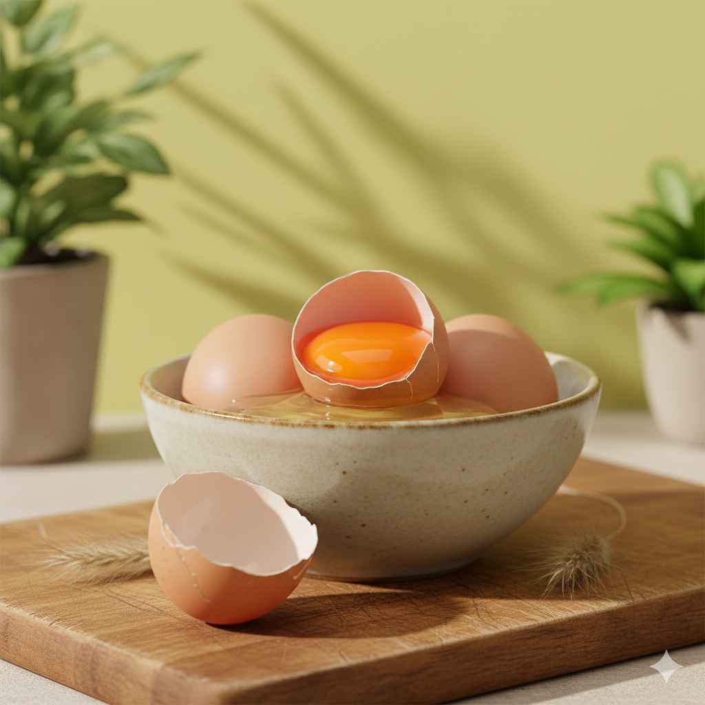 Egg (انڈا) - food and kitchen items vocabulary picture with Urdu & Hindi meaning | Polylingo
