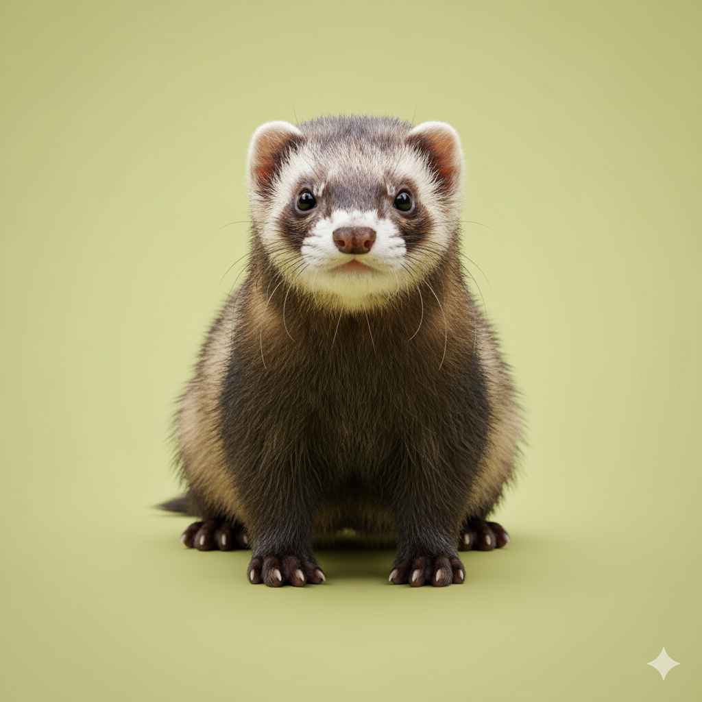 Ferret (نیولا) - animals vocabulary picture with Urdu & Hindi meaning | Polylingo