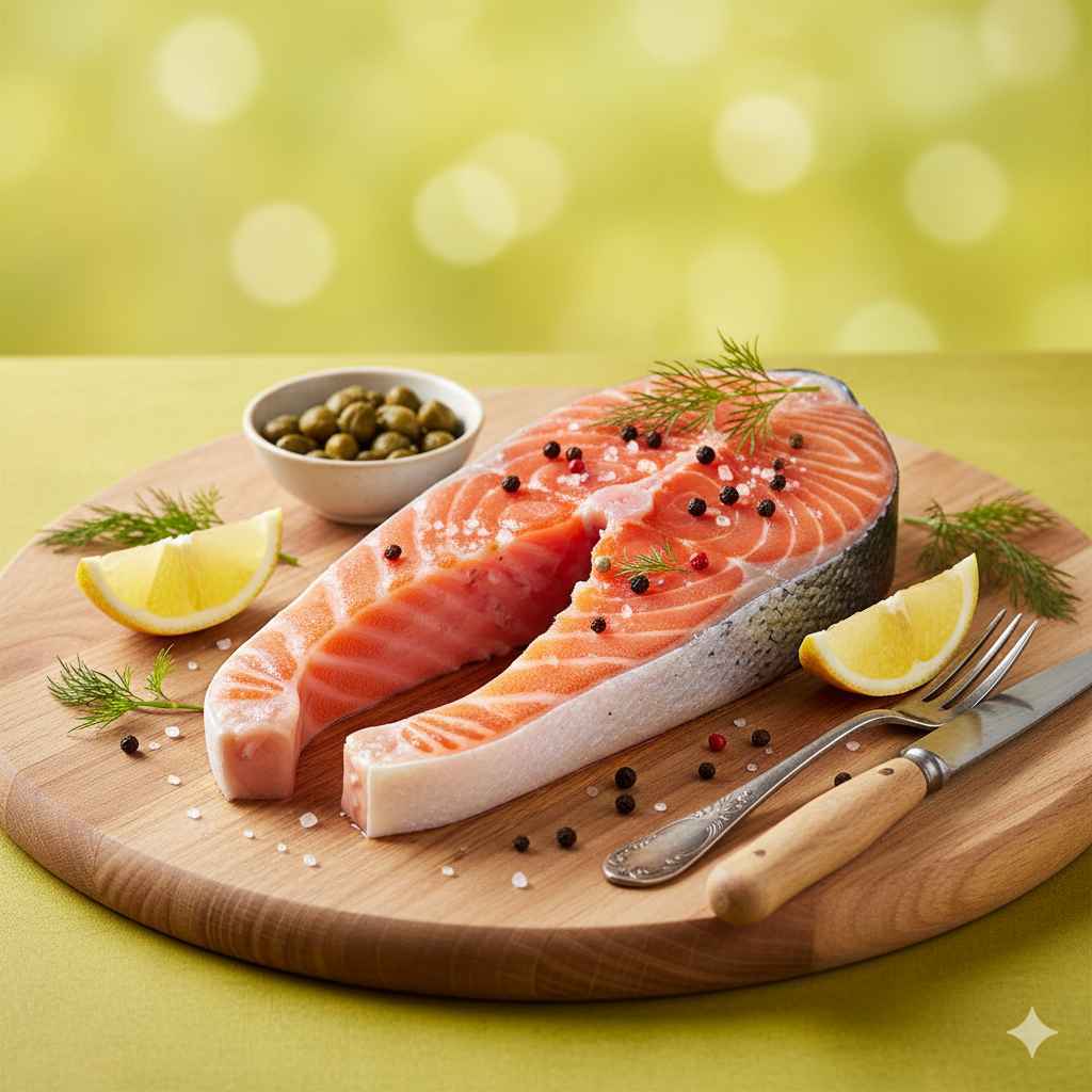 Fish (مچھلی) - food and kitchen items vocabulary picture with Urdu & Hindi meaning | Polylingo