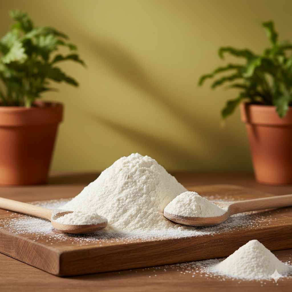 Flour (آٹا) - food and kitchen items vocabulary picture with Urdu & Hindi meaning | Polylingo