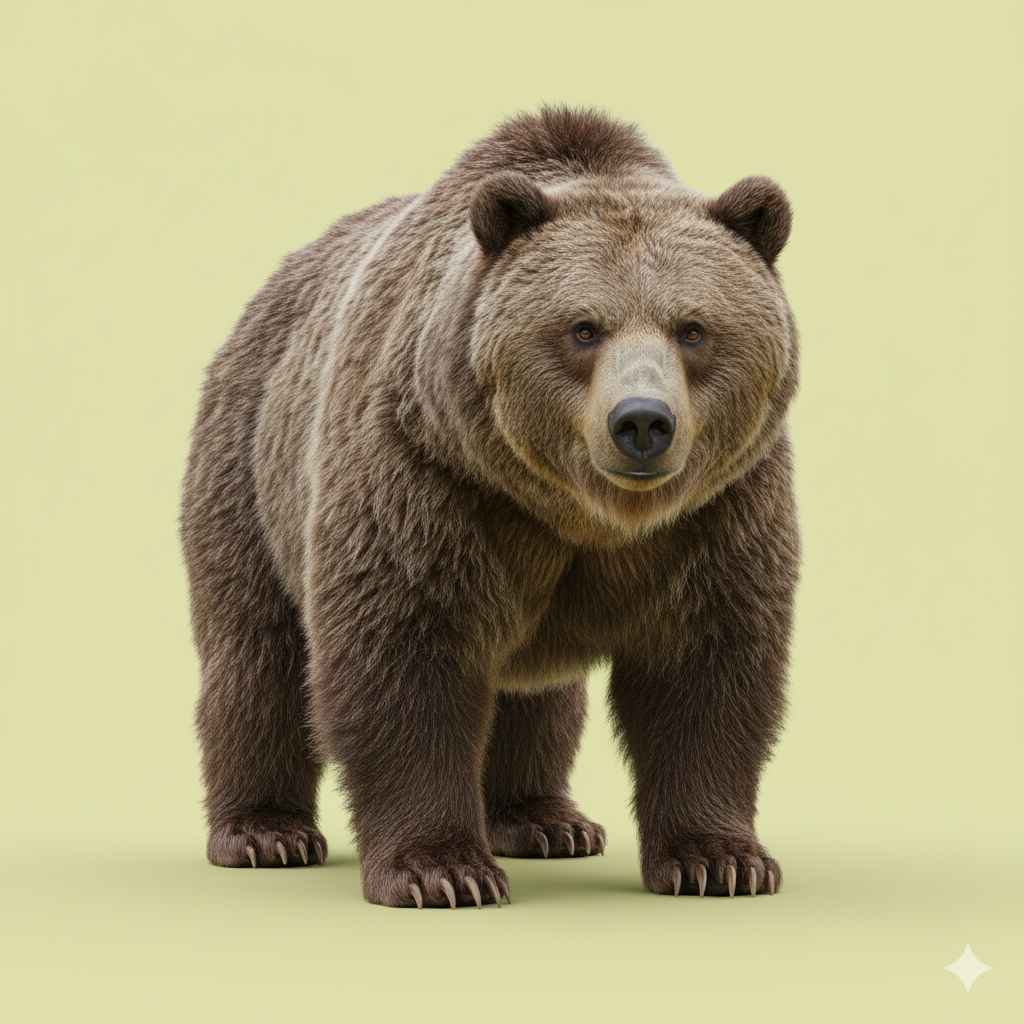 Grizzly bear (گرِزلی ریچھ) - animals vocabulary picture with Urdu & Hindi meaning | Polylingo
