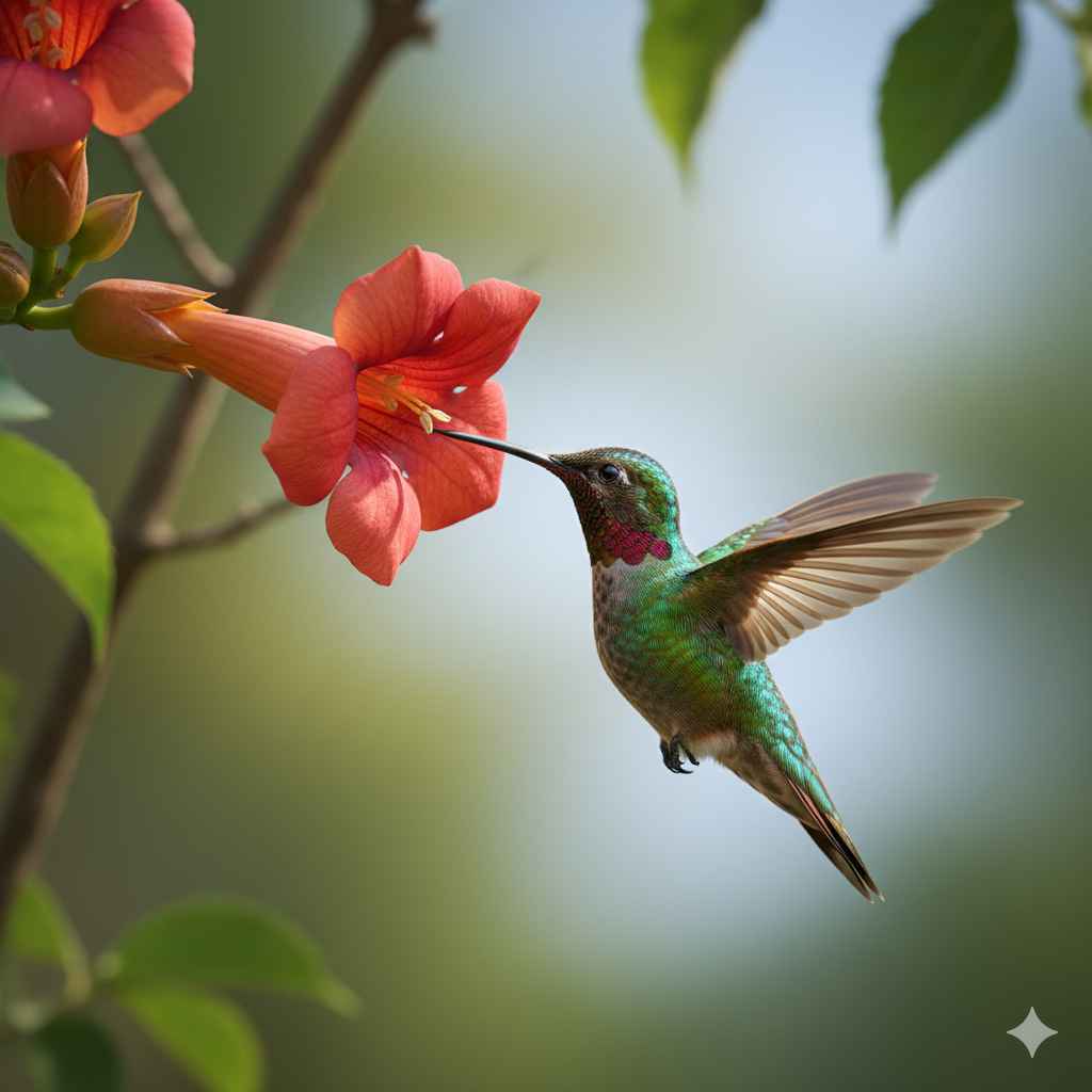 Hummingbird (گنجان پرندہ / زمزمہ پرندہ) - birds vocabulary picture with Urdu & Hindi meaning | Polylingo
