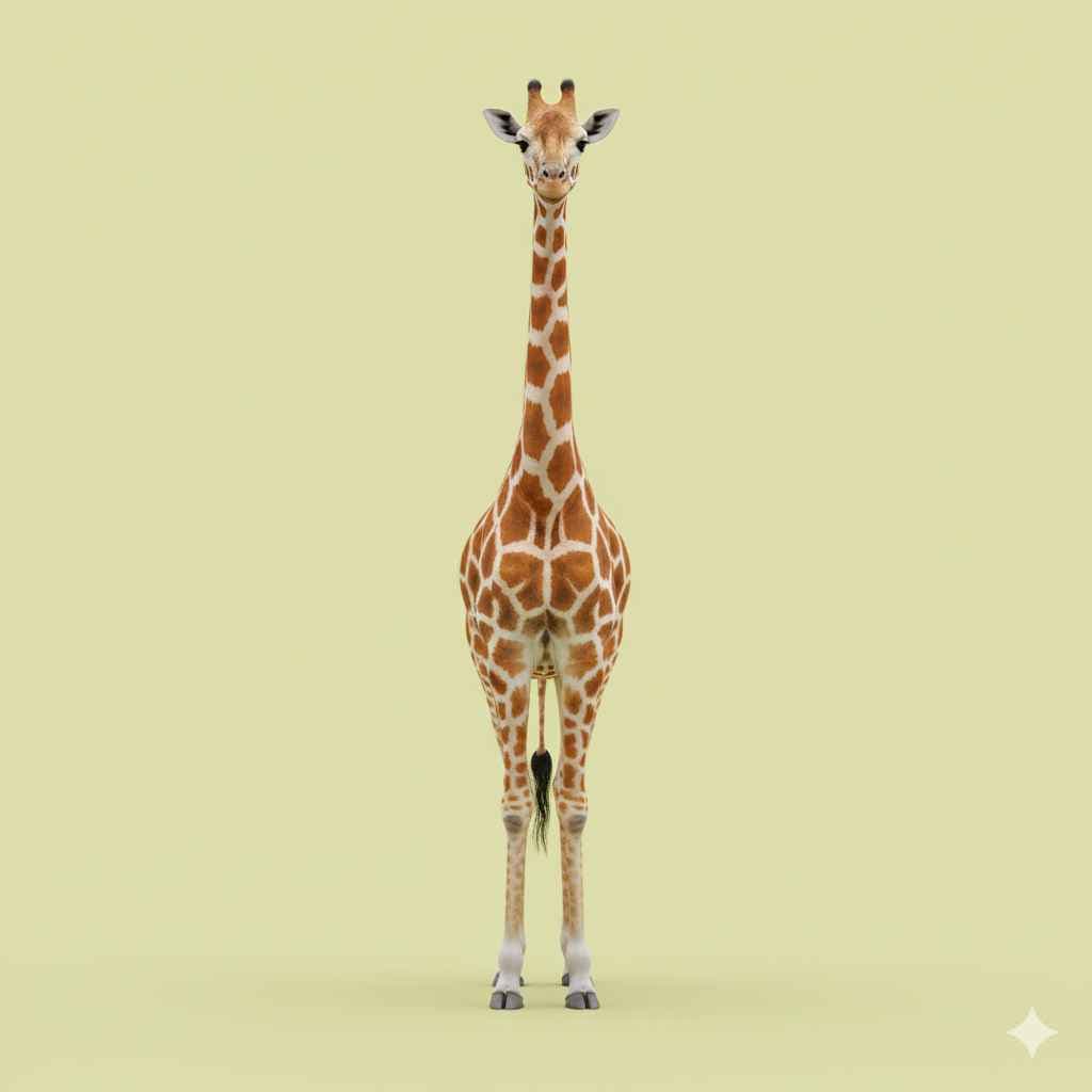 Giraffe (زرافہ) - animals vocabulary picture with Urdu & Hindi meaning | Polylingo