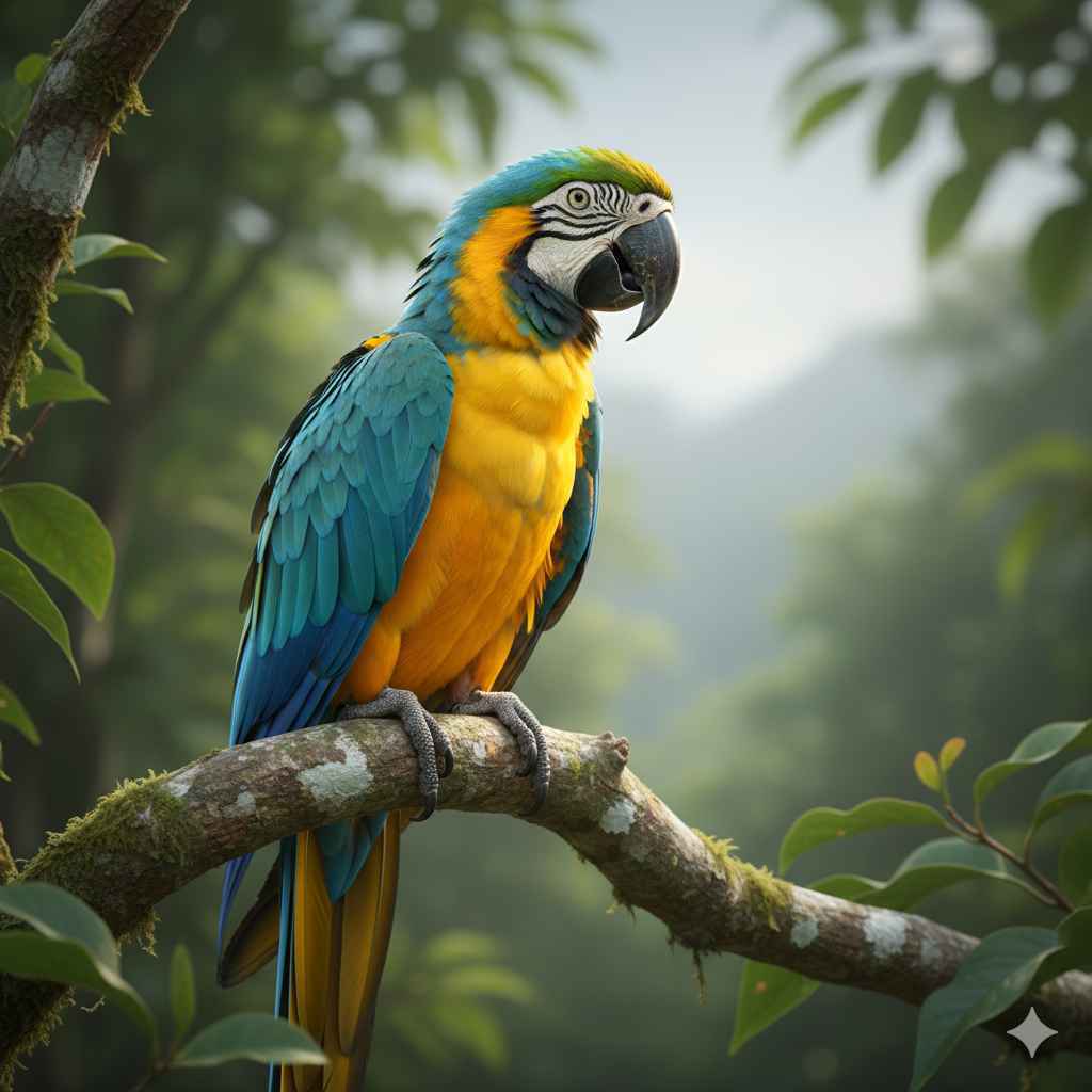Macaw (ماکیو / ایک قسم کا طوطا) - birds vocabulary picture with Urdu & Hindi meaning | Polylingo