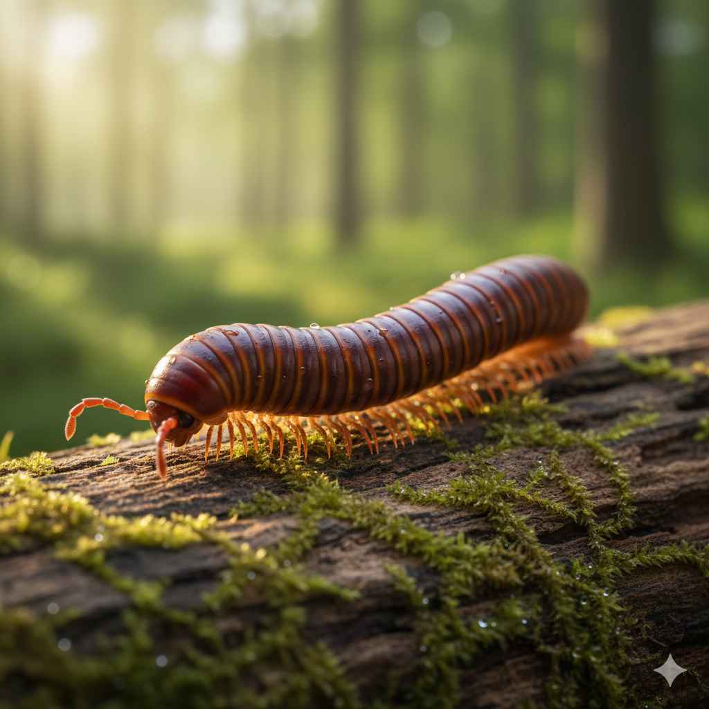 Millipede (گِزَر مگَن) - insects vocabulary picture with Urdu & Hindi meaning | Polylingo