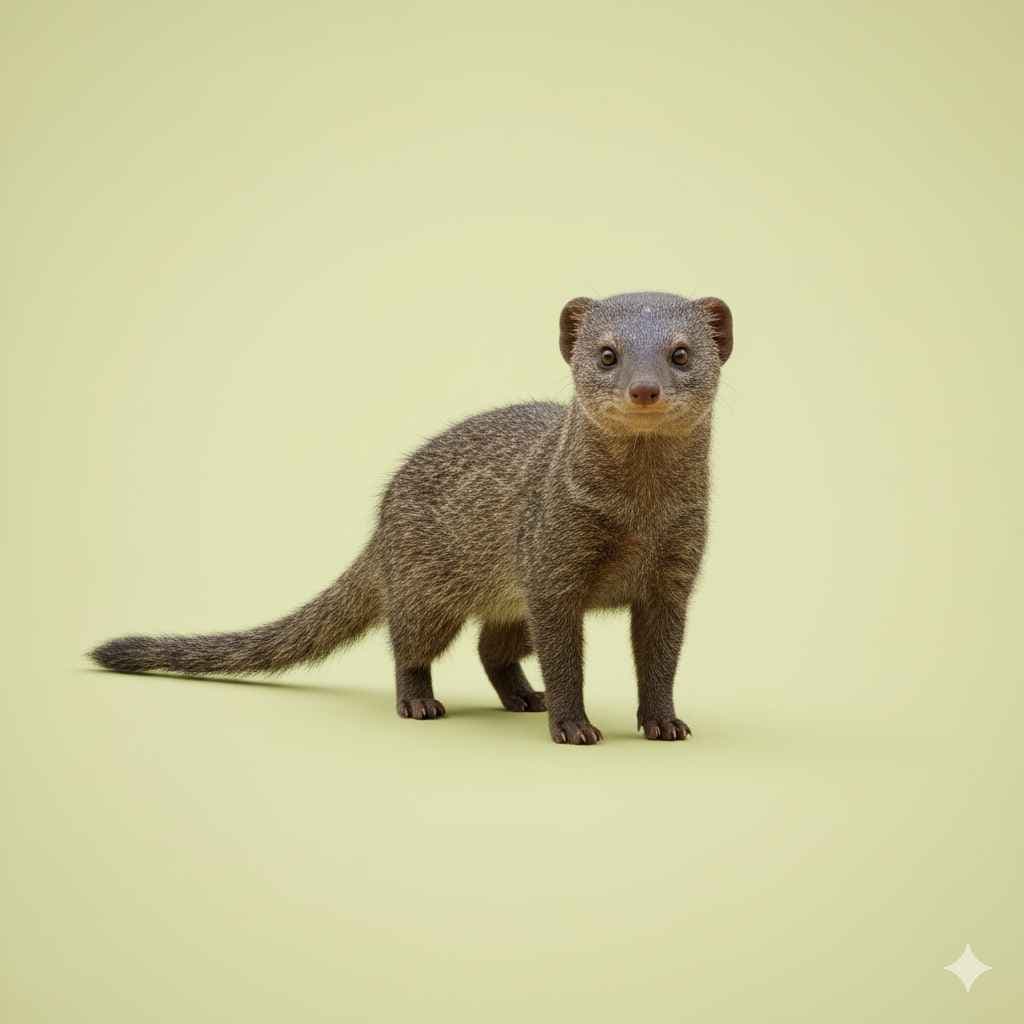 Mongoose (نینگر) - animals vocabulary picture with Urdu & Hindi meaning | Polylingo