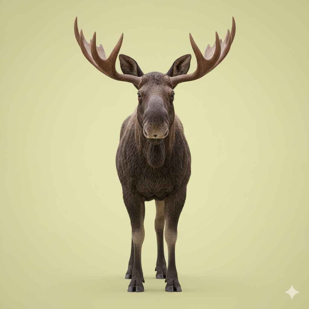 Moose (ایلک ہرن) - animals vocabulary picture with Urdu & Hindi meaning | Polylingo