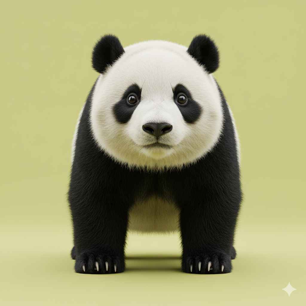 Panda (پانڈا) - animals vocabulary picture with Urdu & Hindi meaning | Polylingo