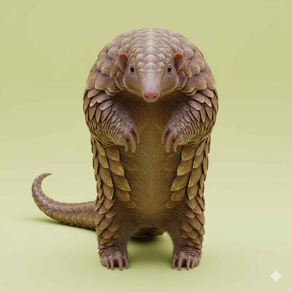Pangolin (پینگولن) - animals vocabulary picture with Urdu & Hindi meaning | Polylingo