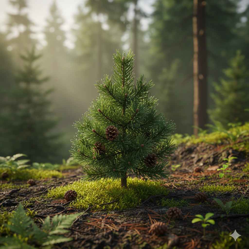 Pine (چیڑ) - plants vocabulary picture with Urdu & Hindi meaning | Polylingo