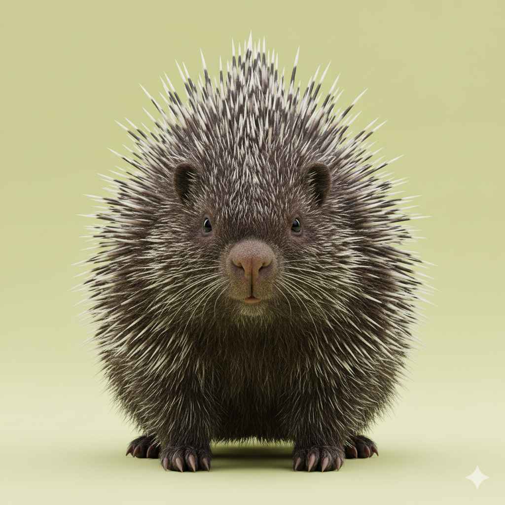 Porcupine (سلاخدار چھچھوندر) - animals vocabulary picture with Urdu & Hindi meaning | Polylingo