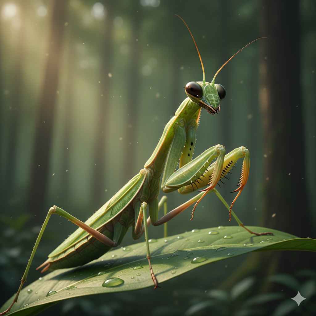Praying_mantis (صیاد ٹڈی) - insects vocabulary picture with Urdu & Hindi meaning | Polylingo