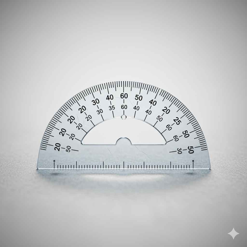 Protractor (پیما زاویہ / پروٹریکٹر) - study items vocabulary picture with Urdu & Hindi meaning | Polylingo