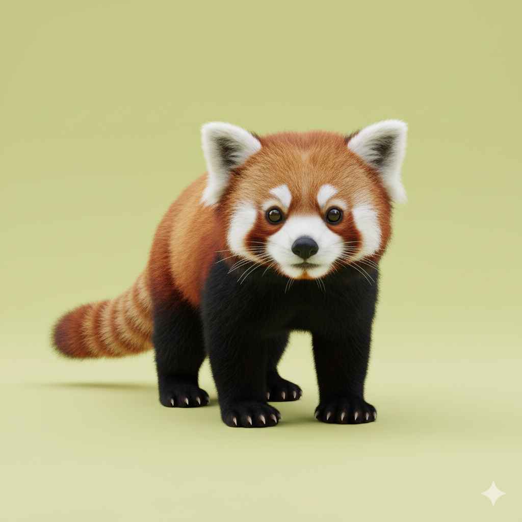 Red panda (سرخ پانڈا) - animals vocabulary picture with Urdu & Hindi meaning | Polylingo