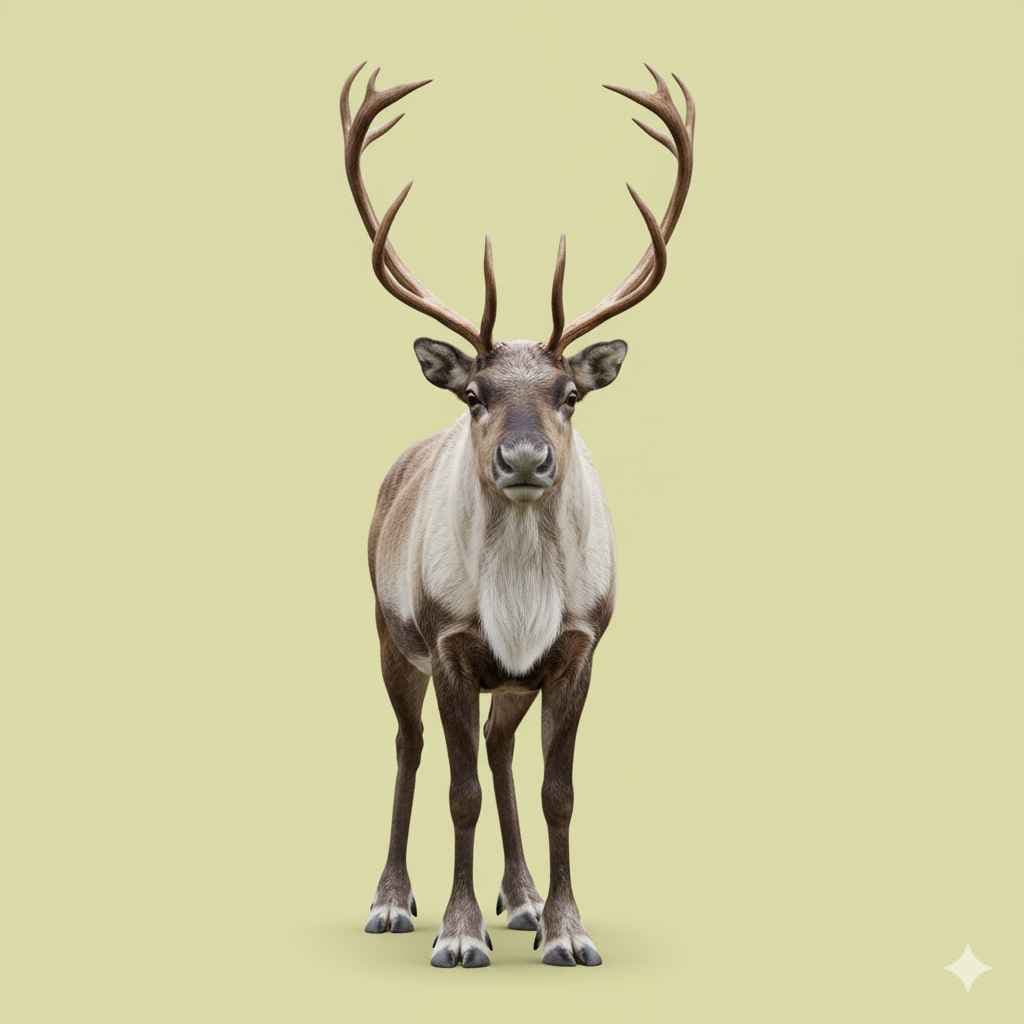 Reindeer (رینڈیئر) - animals vocabulary picture with Urdu & Hindi meaning | Polylingo