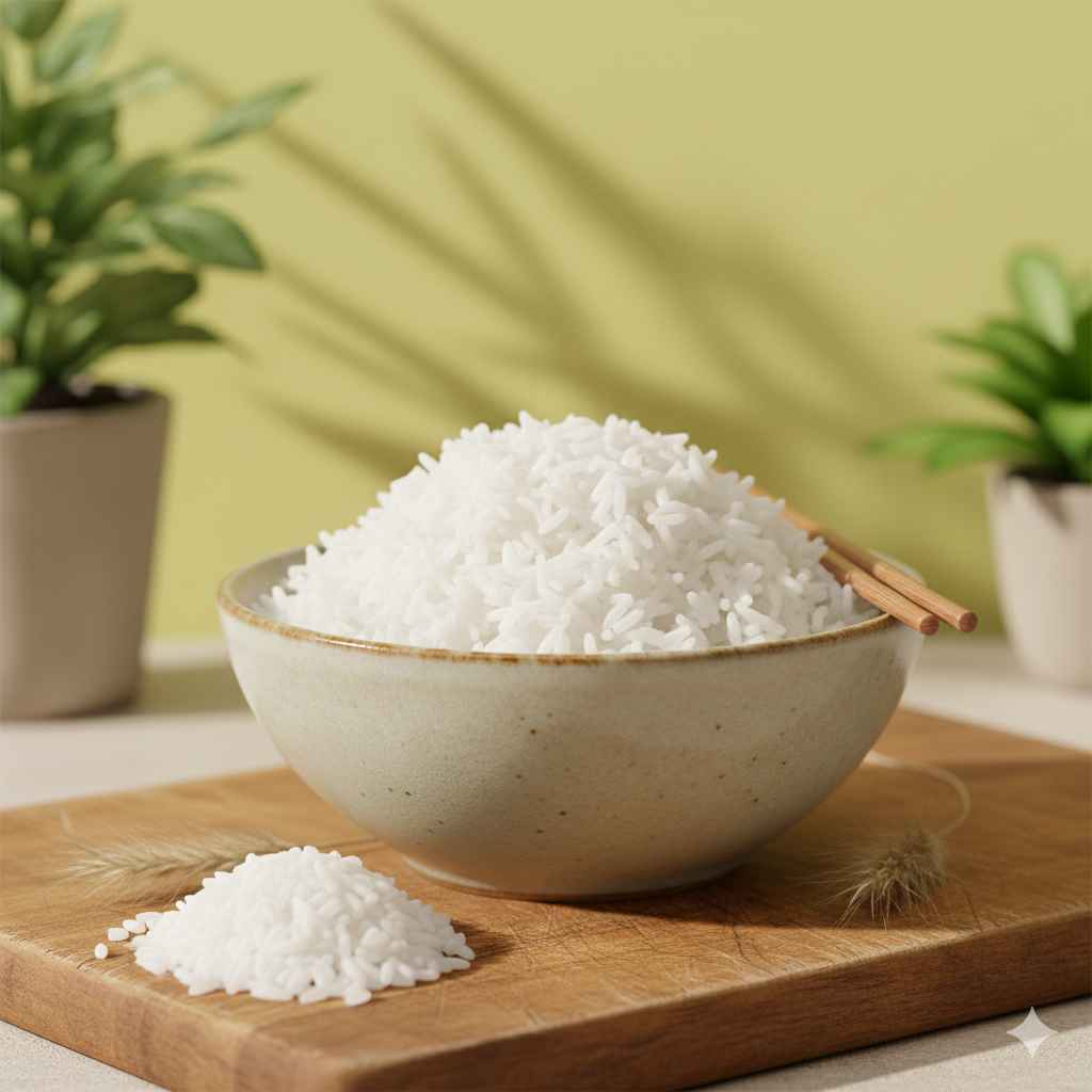 Rice (چاول) - food and kitchen items vocabulary picture with Urdu & Hindi meaning | Polylingo