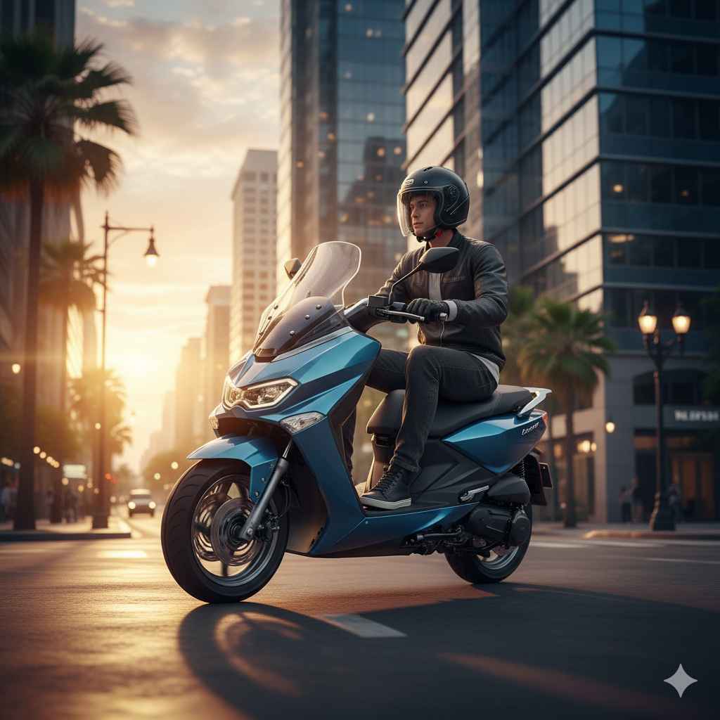 Scooter (سکوٹر) - vehicles vocabulary picture with Urdu & Hindi meaning | Polylingo