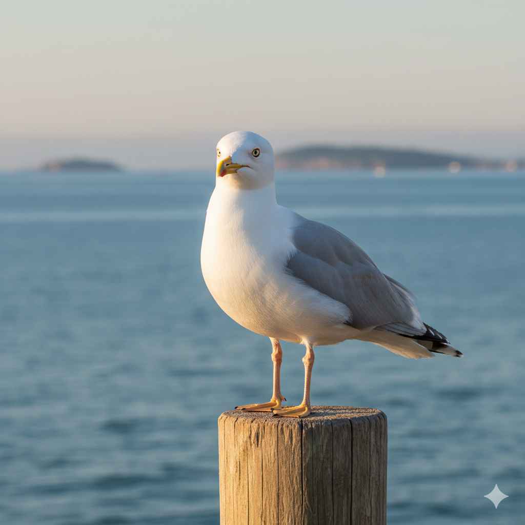 Seagull (نورس / سمندری بگلا) - birds vocabulary picture with Urdu & Hindi meaning | Polylingo