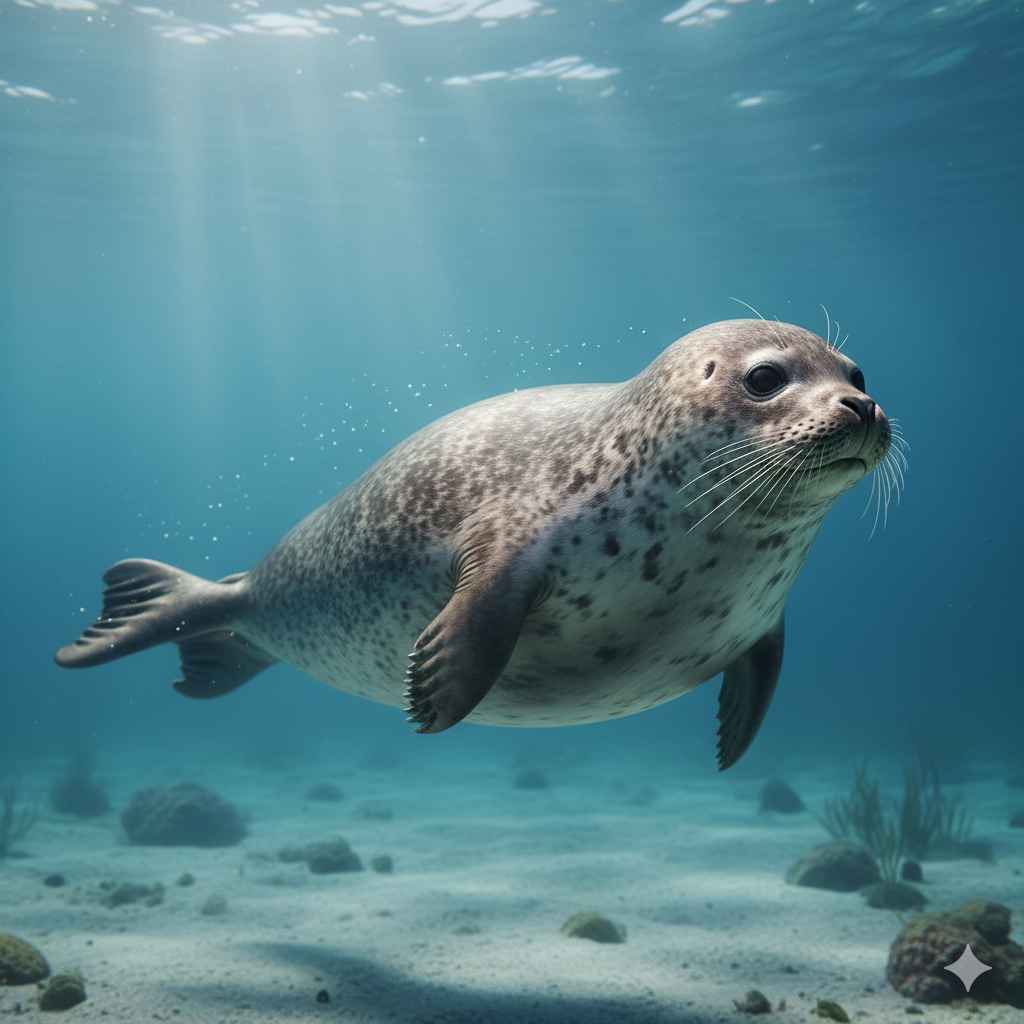 Seal (سیل / سمندری سیل) - sea animals vocabulary picture with Urdu & Hindi meaning | Polylingo