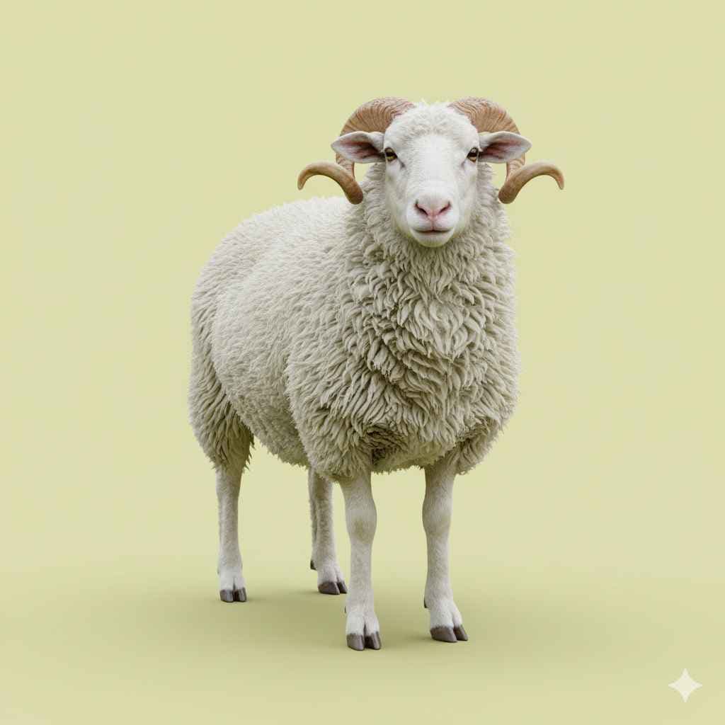 Sheep (بھیڑ) - animals vocabulary picture with Urdu & Hindi meaning | Polylingo