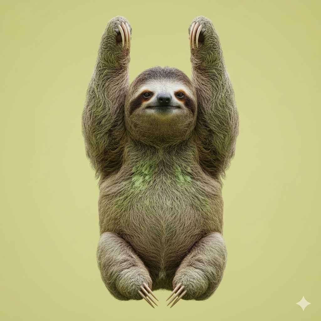 Sloth (سست جانور) - animals vocabulary picture with Urdu & Hindi meaning | Polylingo