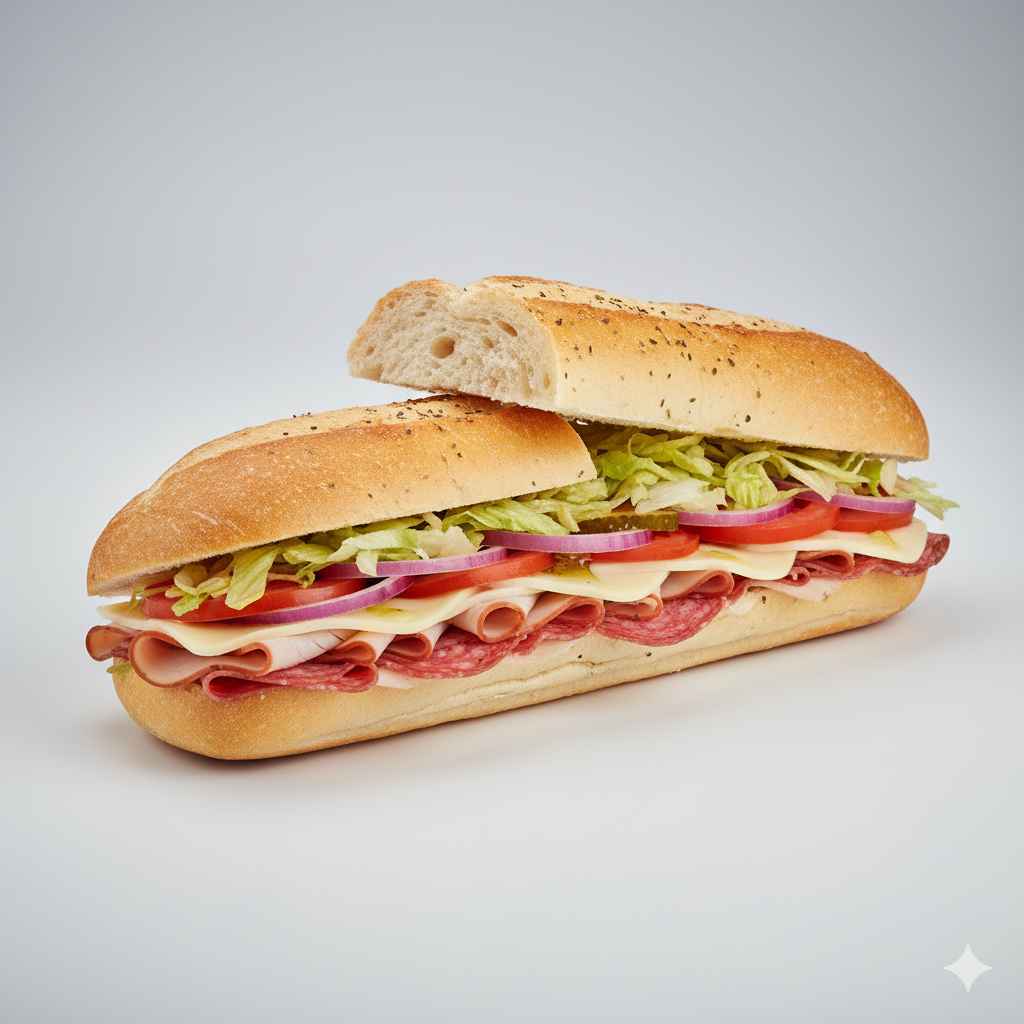 Submarine_sandwich (سب میرین سینڈوچ / بڑا سینڈوچ) - fast foods vocabulary picture with Urdu & Hindi meaning | Polylingo
