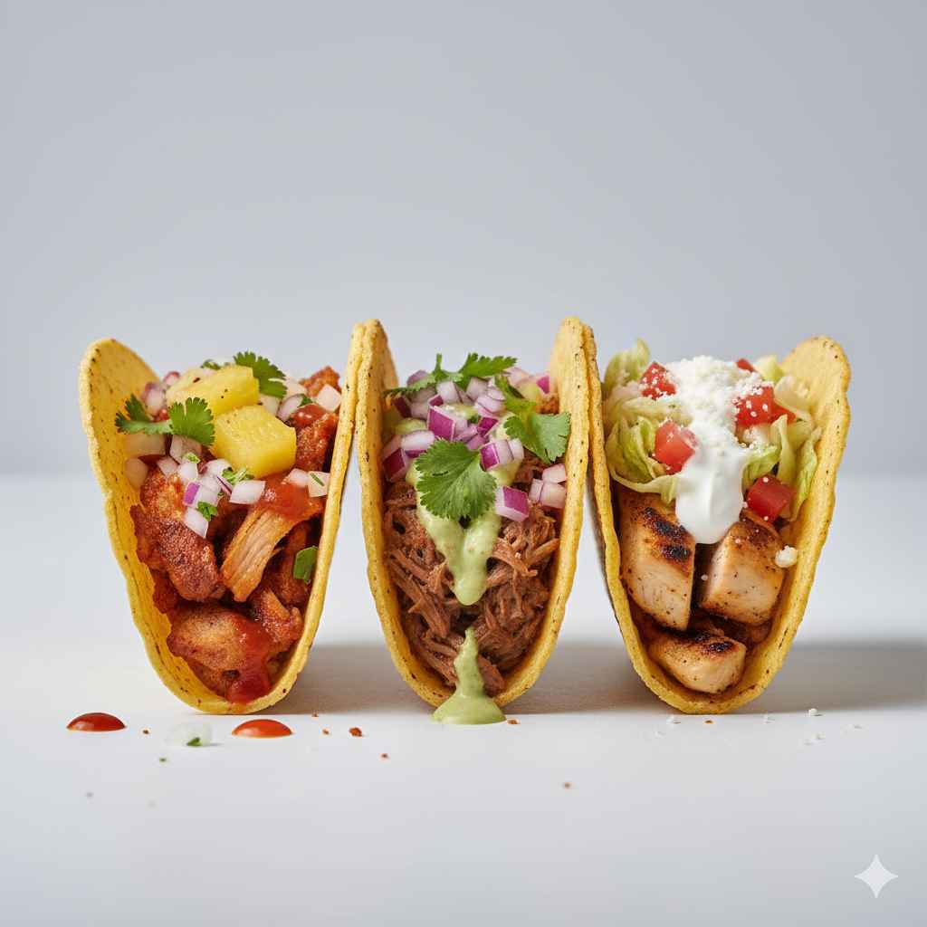 Tacos (ٹاکوس) - fast foods vocabulary picture with Urdu & Hindi meaning | Polylingo