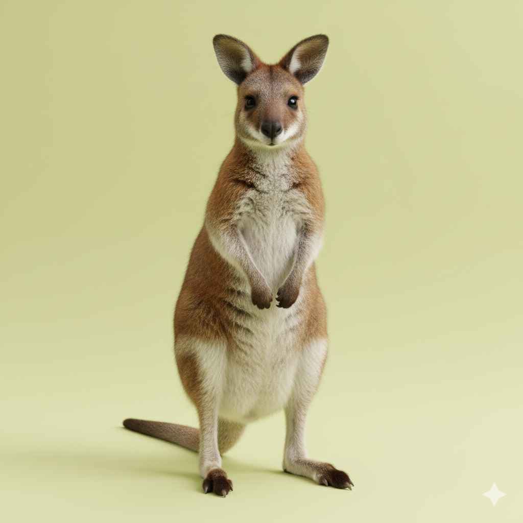 Wallaby (والابی) - animals vocabulary picture with Urdu & Hindi meaning | Polylingo