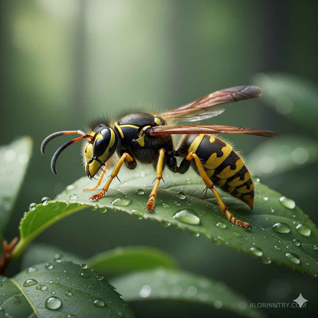Wasp (بھڑ) - insects vocabulary picture with Urdu & Hindi meaning | Polylingo