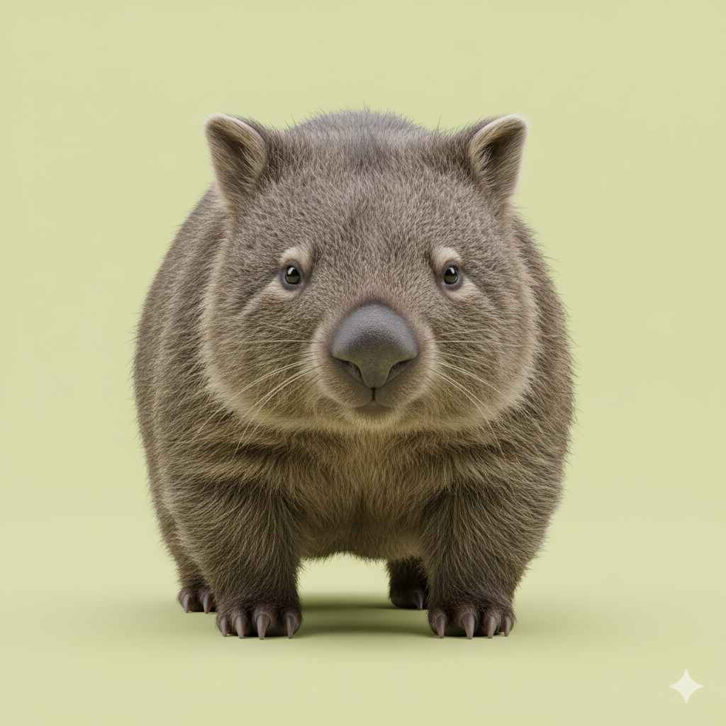 Wombat (ومبیٹ) - animals vocabulary picture with Urdu & Hindi meaning | Polylingo