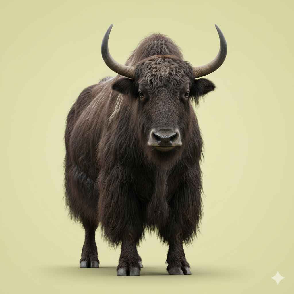 Yak (یک) - animals vocabulary picture with Urdu & Hindi meaning | Polylingo
