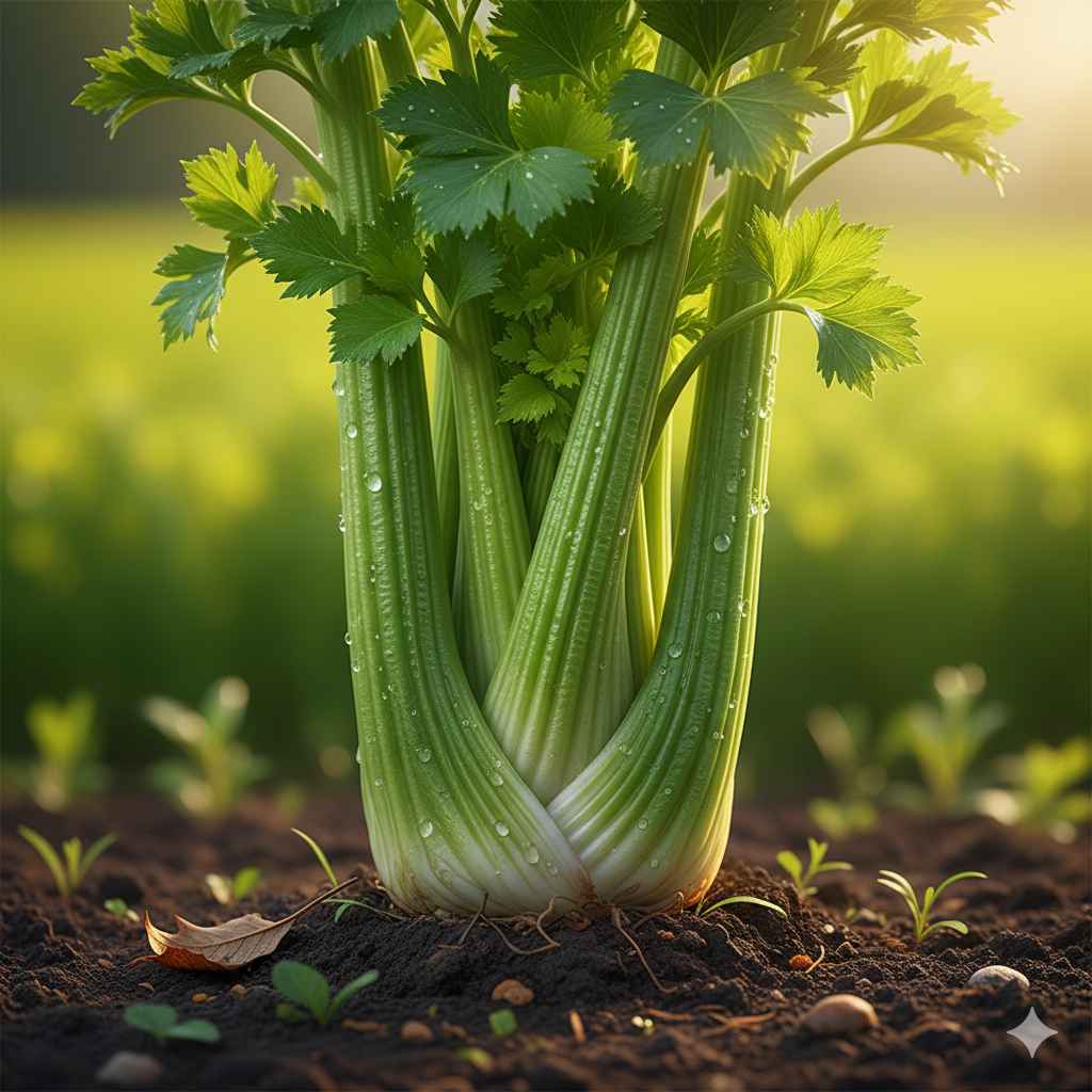 Celery picture - Learn celery in English and Urdu (اجوائن) Celery (اجوائن) - vegetables vocabulary picture with Urdu & Hindi meaning | Polylingo
