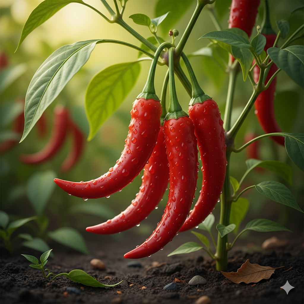 Chili picture - Learn chili in English and Urdu (مرچ) Chili (مرچ) - vegetables vocabulary picture with Urdu & Hindi meaning | Polylingo