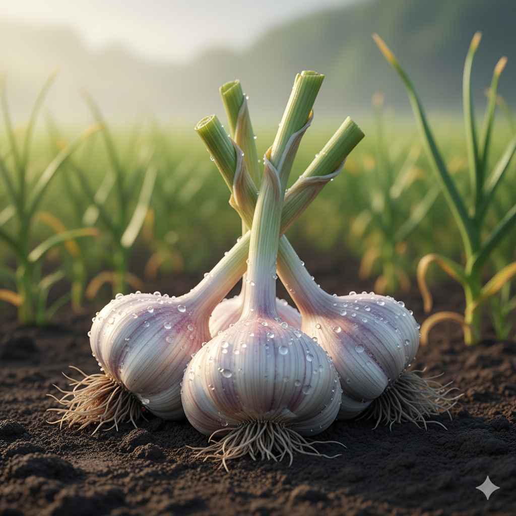 Garlic picture - Learn garlic in English and Urdu (لہسن) Garlic (لہسن) - vegetables vocabulary picture with Urdu & Hindi meaning | Polylingo