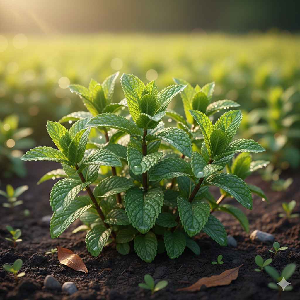 Mint picture - Learn mint in English and Urdu (پودینہ) Mint (پودینہ) - vegetables vocabulary picture with Urdu & Hindi meaning | Polylingo