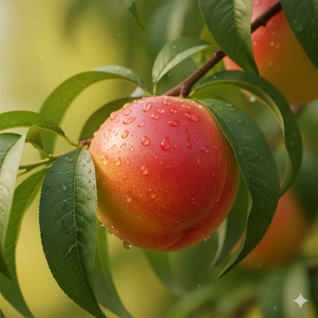 Nectarine picture - Learn nectarine in English and Urdu (نیکٹیرین / آڑو) Nectarine (نیکٹیرین / آڑو) - fruits vocabulary picture with Urdu & Hindi meaning | Polylingo
