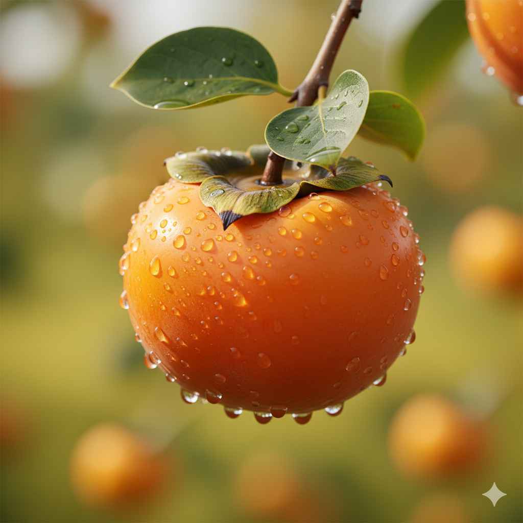 Persimmon picture - Learn persimmon in English and Urdu (جاپانی پھل / املوک) Persimmon (جاپانی پھل / املوک) - fruits vocabulary picture with Urdu & Hindi meaning | Polylingo
