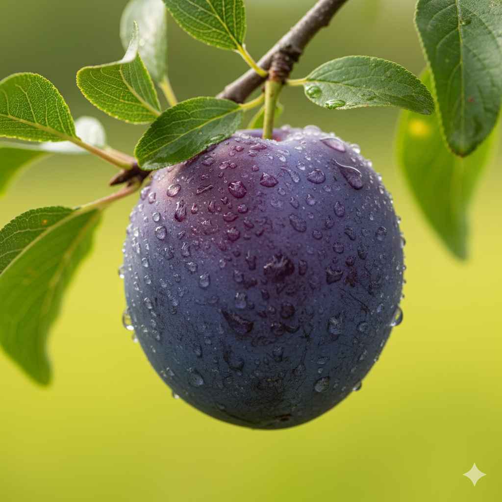 Plum picture - Learn plum in English and Urdu (آلو بخارا) Plum (آلو بخارا) - fruits vocabulary picture with Urdu & Hindi meaning | Polylingo