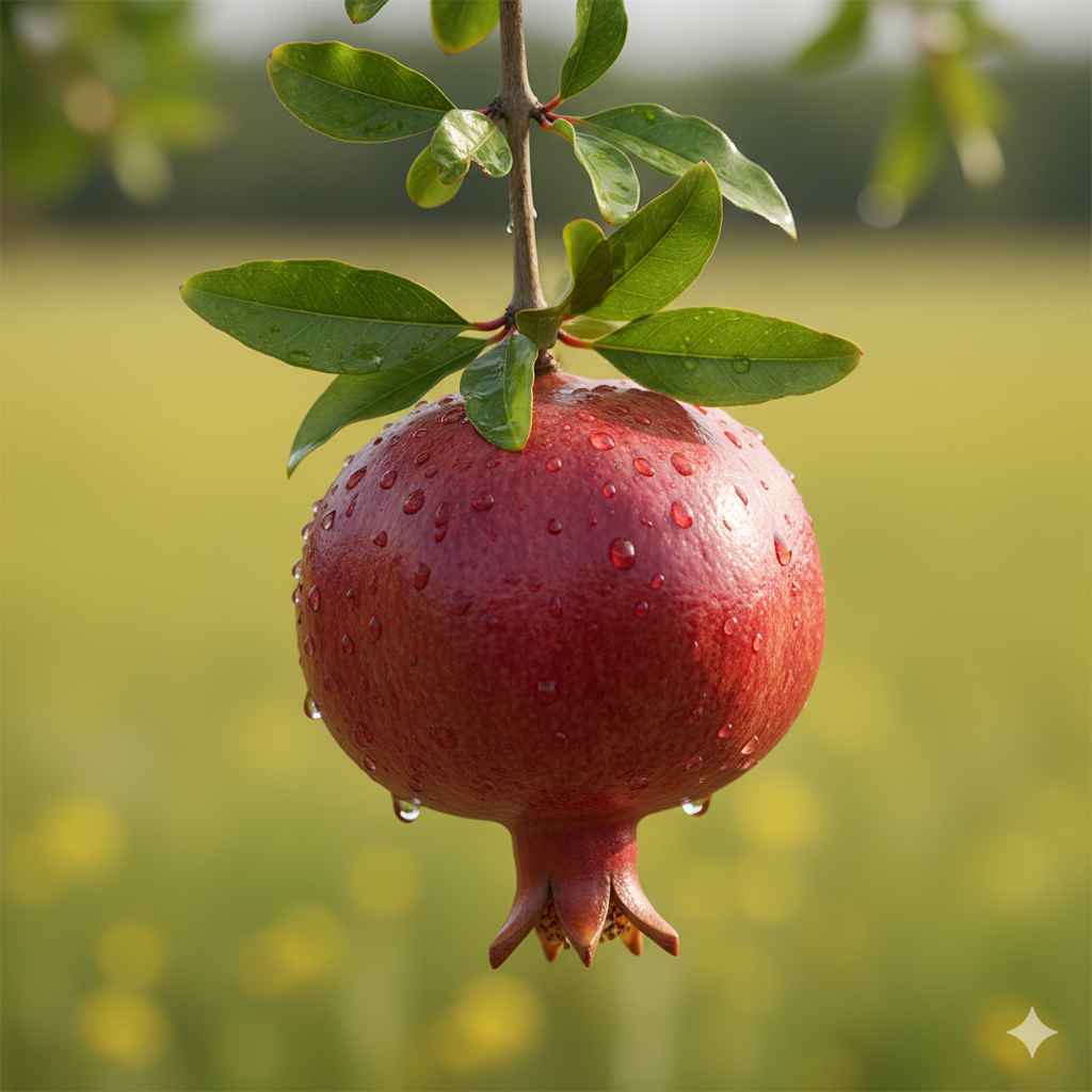 Pomegranate picture - Learn pomegranate in English and Urdu (انار) Pomegranate (انار) - fruits vocabulary picture with Urdu & Hindi meaning | Polylingo