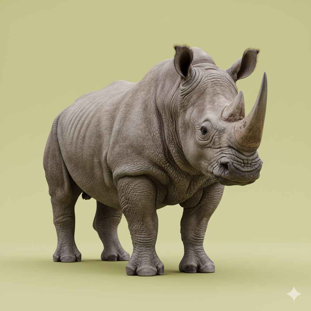 Rhinoceros Rhinoceros (گینڈا) - Wild animals in English and Urdu
