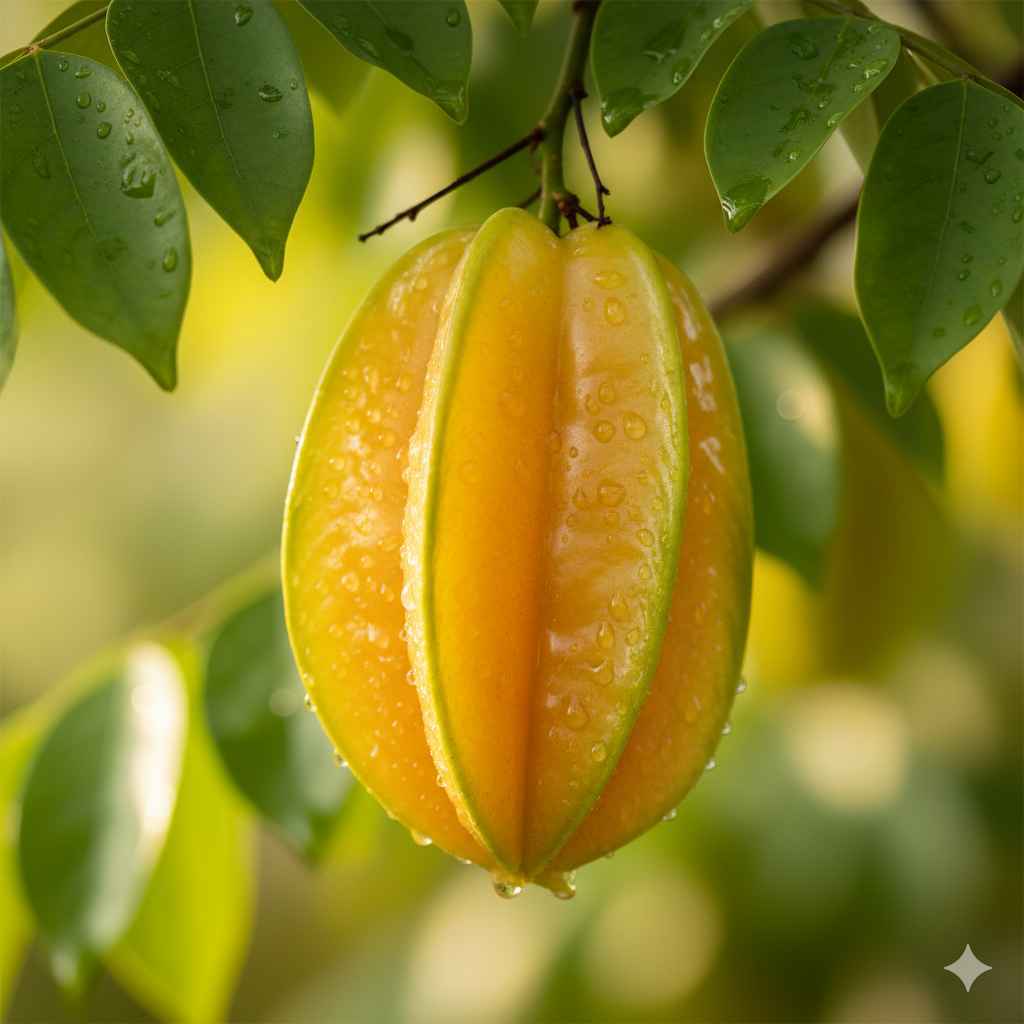 Star_fruit picture - Learn star_fruit in English and Urdu (ستارہ پھل / کامرنگ) Star_fruit (ستارہ پھل / کامرنگ) - fruits vocabulary picture with Urdu & Hindi meaning | Polylingo
