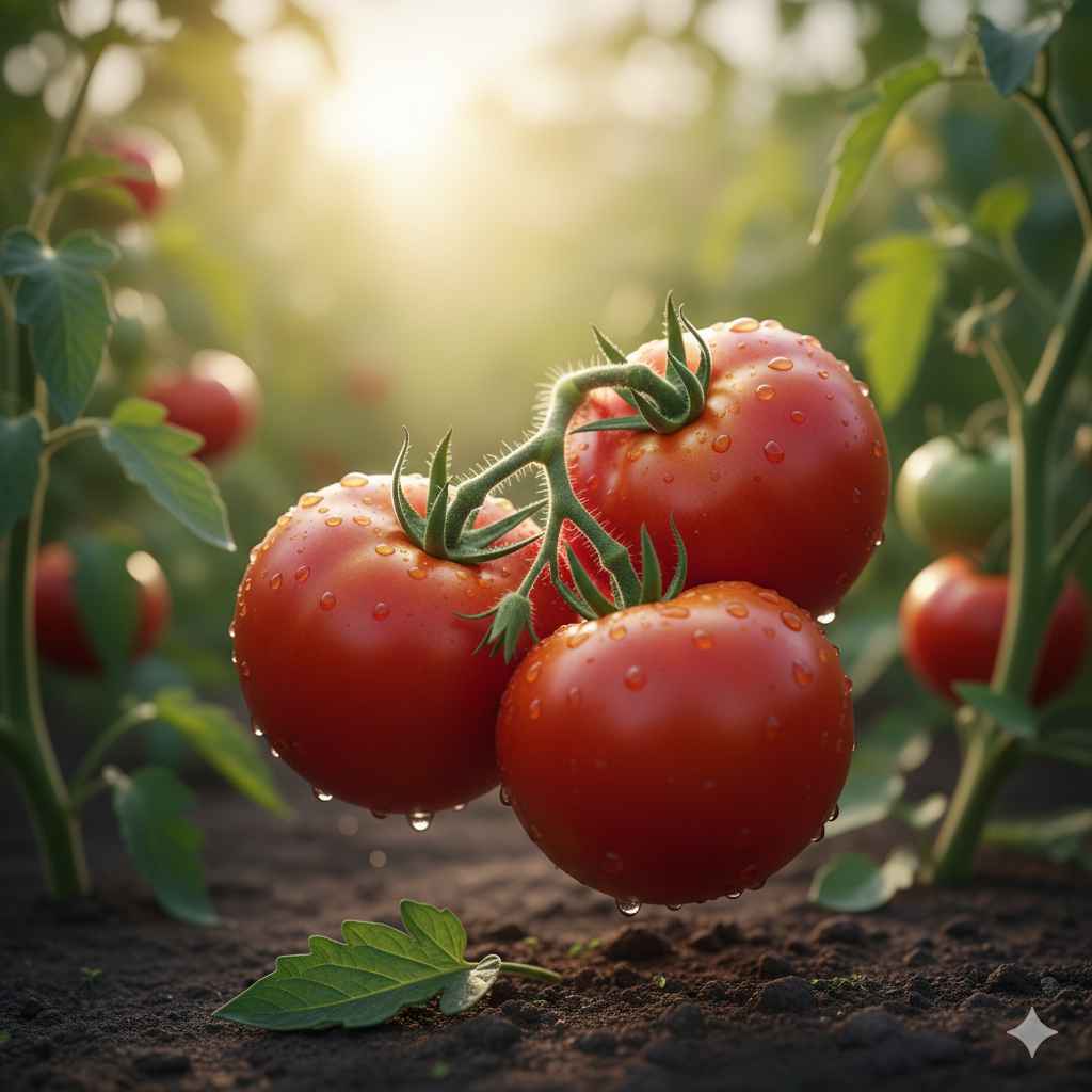 Tomato picture - Learn tomato in English and Urdu (ٹماٹر) Tomato (ٹماٹر) - vegetables vocabulary picture with Urdu & Hindi meaning | Polylingo