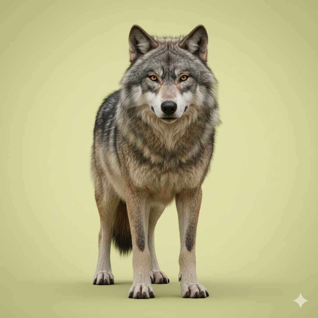 Wolf Wolf (بھیڑیا) - Wild animals name with Urdu meaning