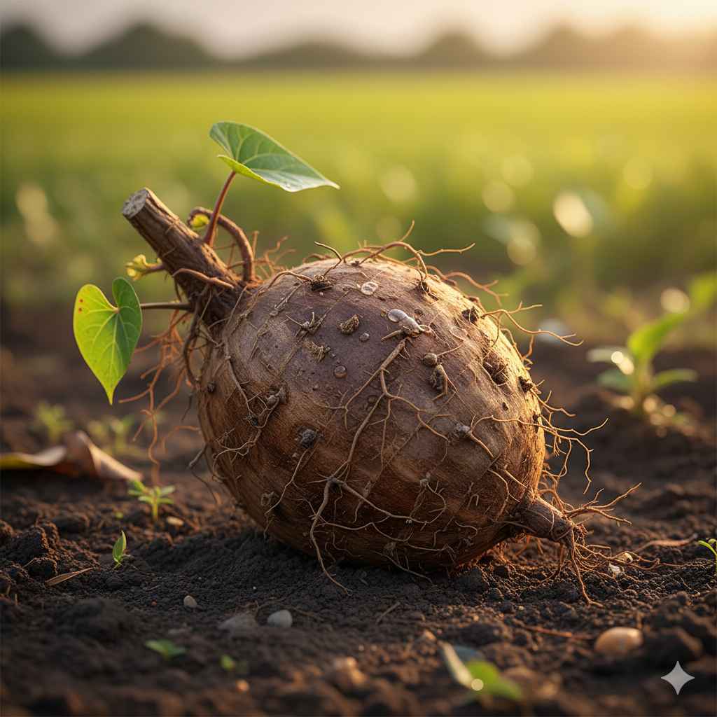 Yam picture - Learn yam in English and Urdu (زمین کدو) Yam (زمین کدو) - vegetables vocabulary picture with Urdu & Hindi meaning | Polylingo